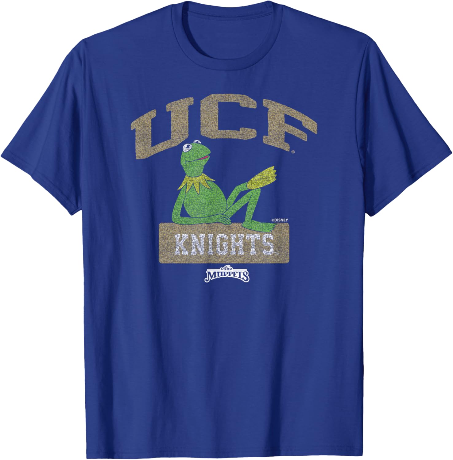 Central Florida Golden Knights Muppets Kermit Black T-Shirt - T-Shirt | Royal