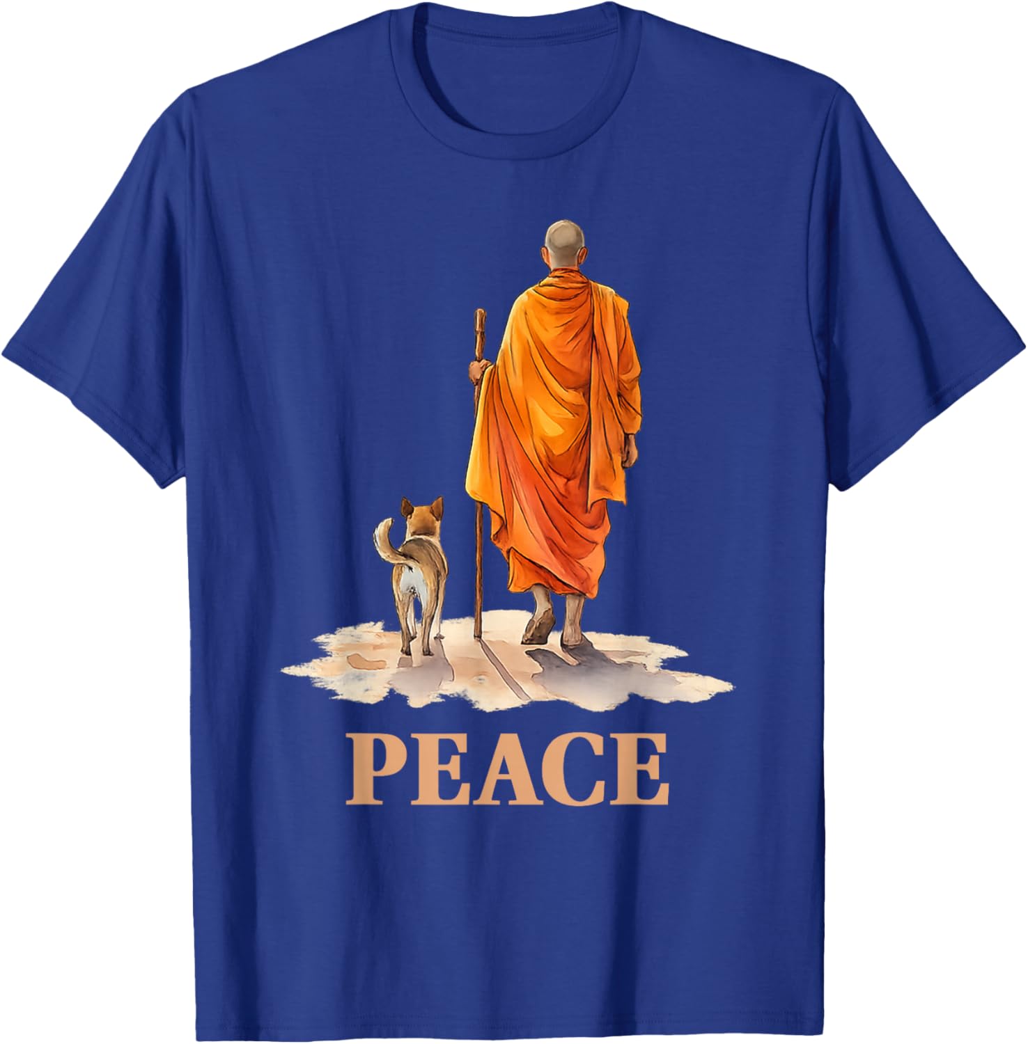 Marche pour Les Moines de la Paix avec Aloka Dog Minimalist Zen Art T-Shirt - T-Shirt | Royal