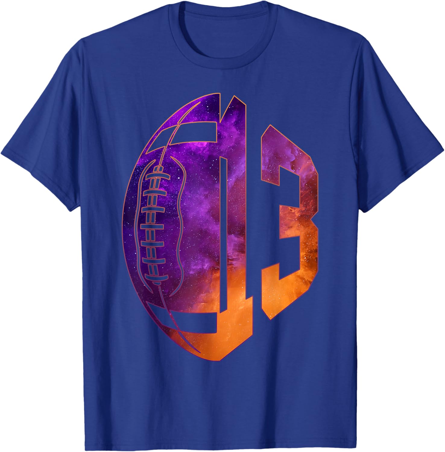Number 13 Years Football 13TH Birthday T-Shirt - T-Shirt | Royal