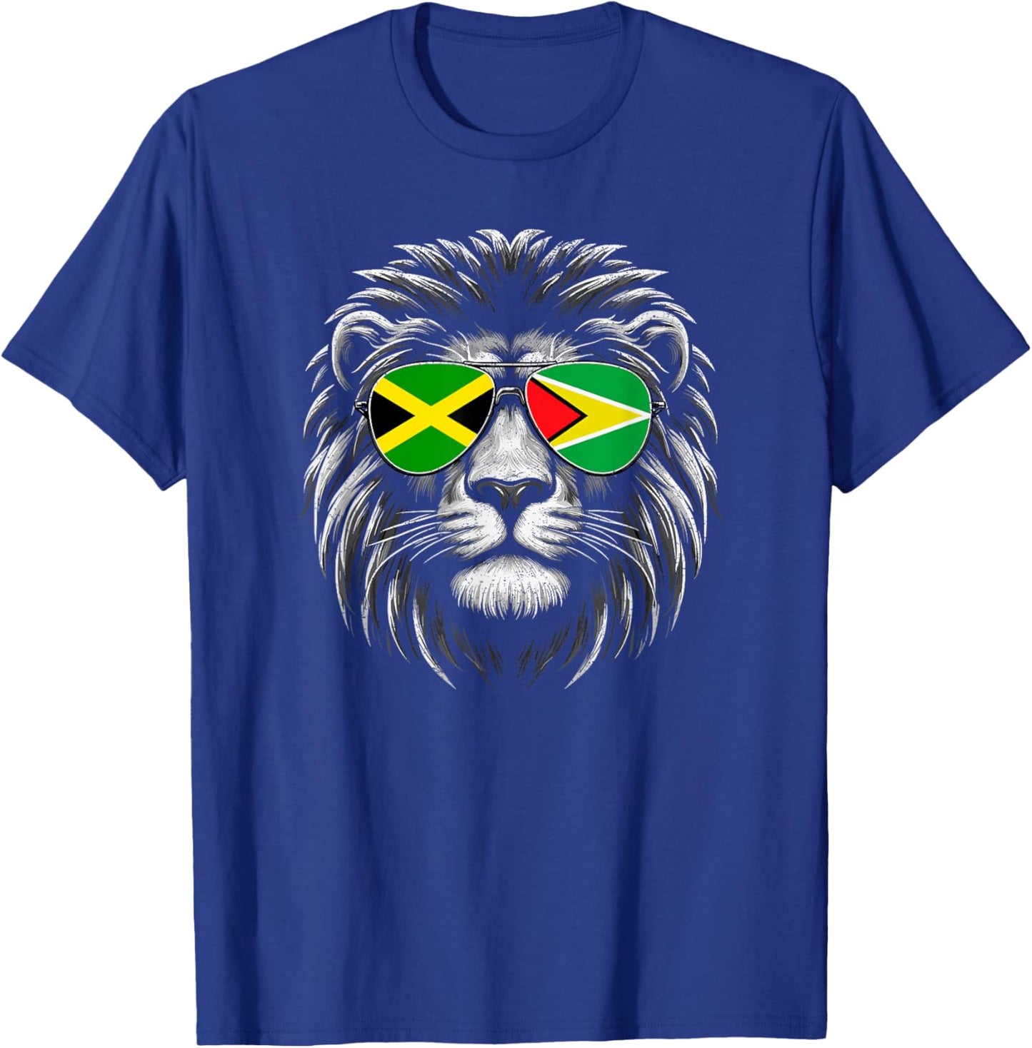 Jamaica Guyana Flag Guyanese Jamaican Lion T-Shirt - T-Shirt | Royal