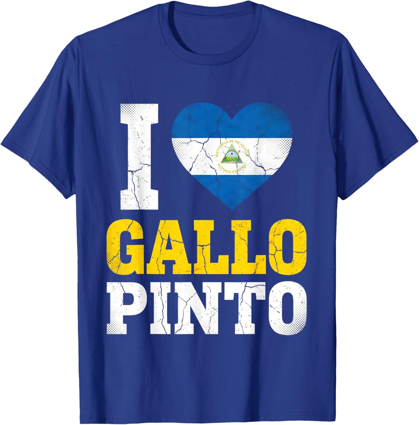 I Love Gallo Pinto Nicaraguan Flag Heart T-Shirt - T-Shirt | Royal