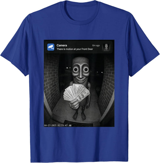 There is Motion at Your Front Door Tung Tung Tung Sahur Meme T-Shirt - T-Shirt | Royal