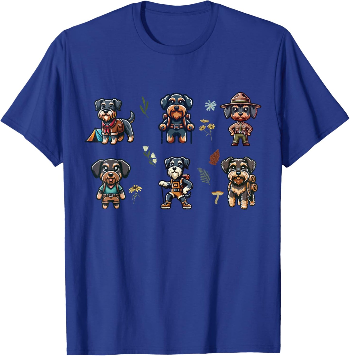 Schnoxie and Schnauzer Dogs Hiking Outdoor Adventure T-Shirt - T-Shirt | Royal