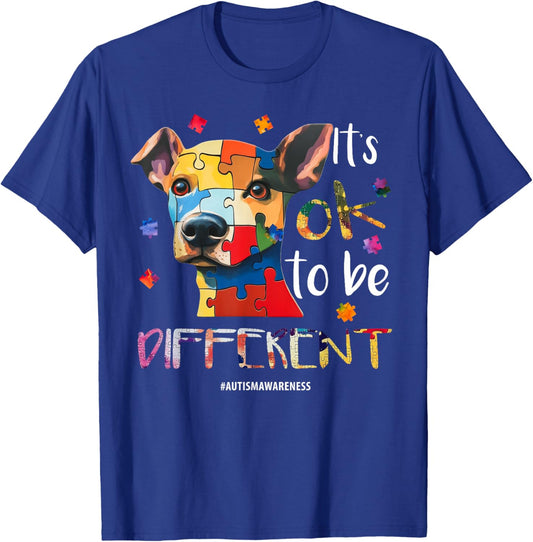 It’s OK to Be Different - Autism Awareness Dog T-Shirt - T-Shirt | Royal