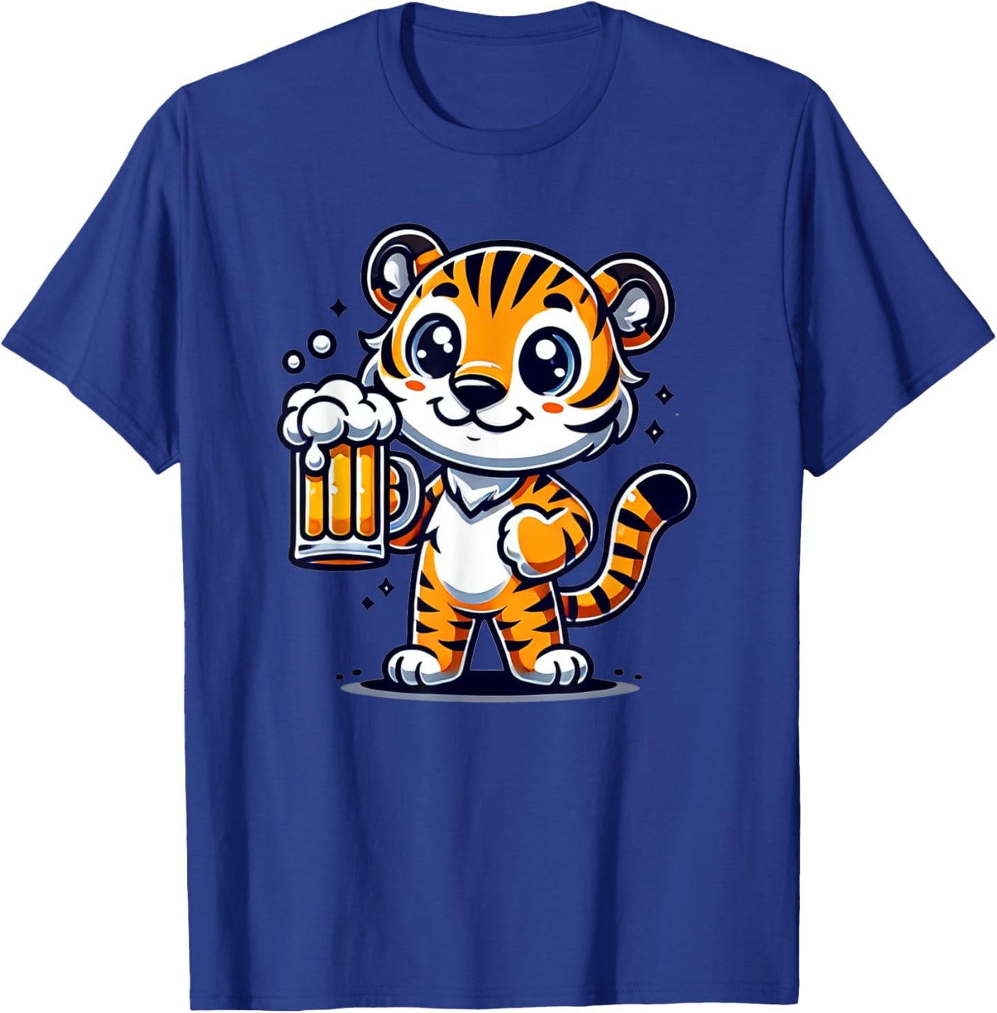 Cute Tiger Drinking Beer T-Shirt - T-Shirt | Royal