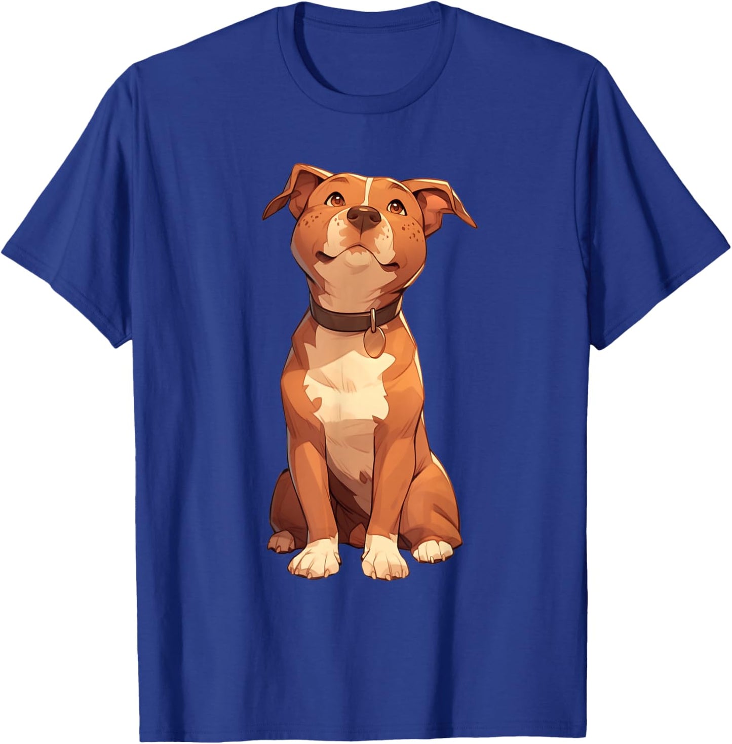 Pitbull Cartoon Dog Lover Pitty Puppy Owner Walker Trainer Men Women Girls Kids T-Shirt - T-Shirt | Royal