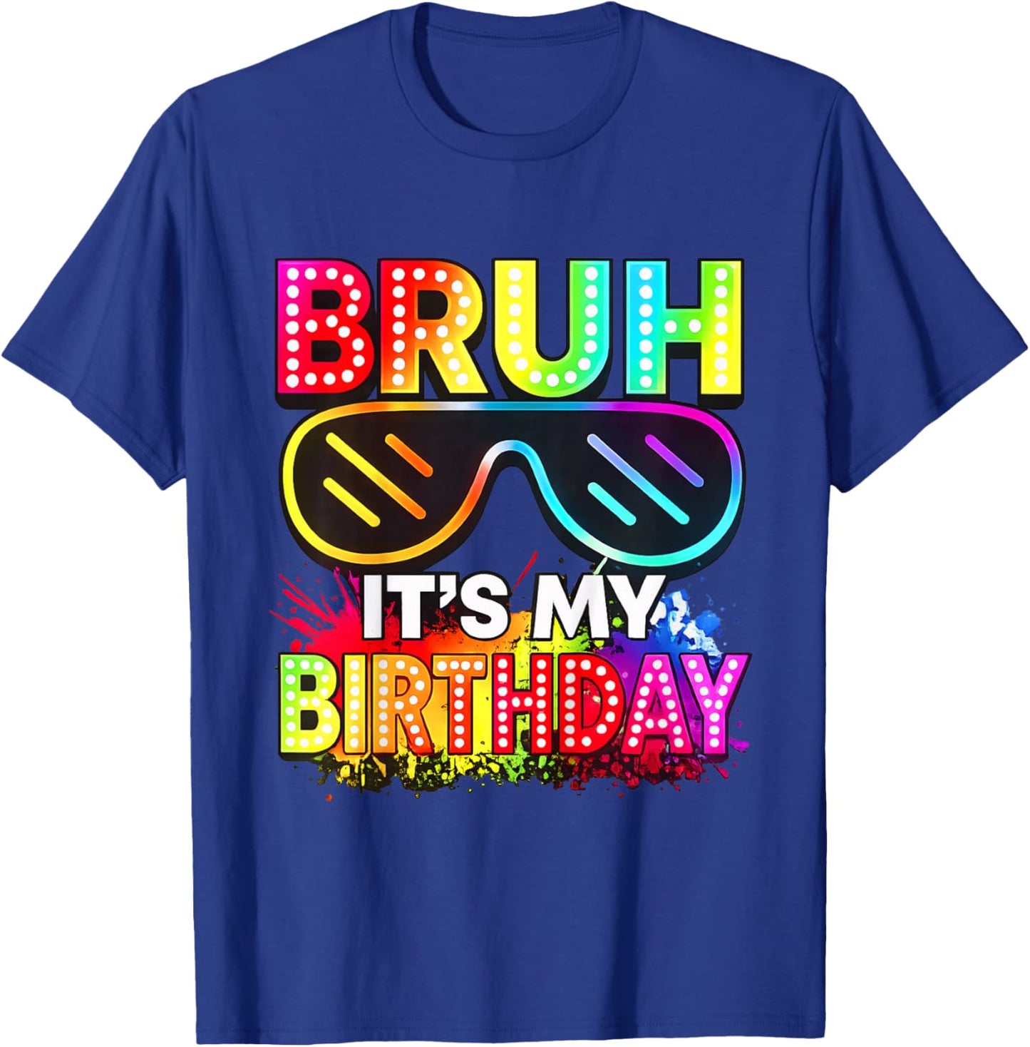 It's My Birthday Sunglasses Glowing Birthday Party Boy Girls T-Shirt - T-Shirt | Royal