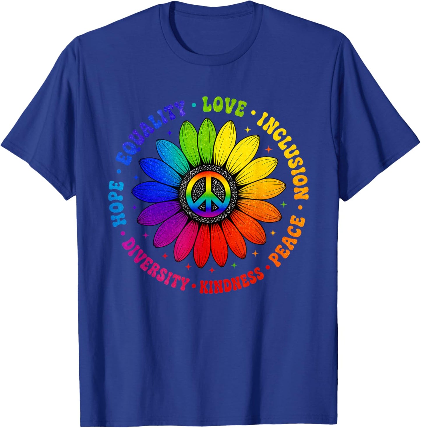 LGBTQ Kindness Peace Pansexual Bisexual Lesbian Gay Pride T-Shirt - T-Shirt | Royal