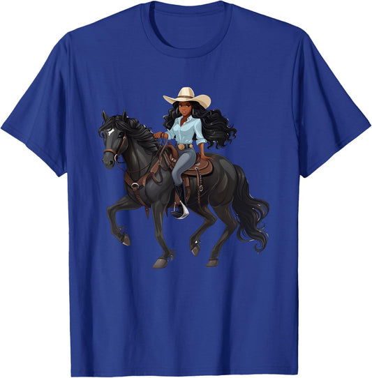 Howdy Black Cowgirls African American Texas Melanin Woman T-Shirt - T-Shirt | Royal