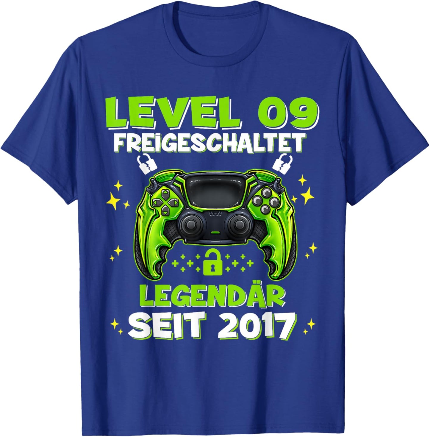 Level 9 Years Birthday Shirt Boy Gamer 2017 Birthday T-Shirt - T-Shirt | Royal
