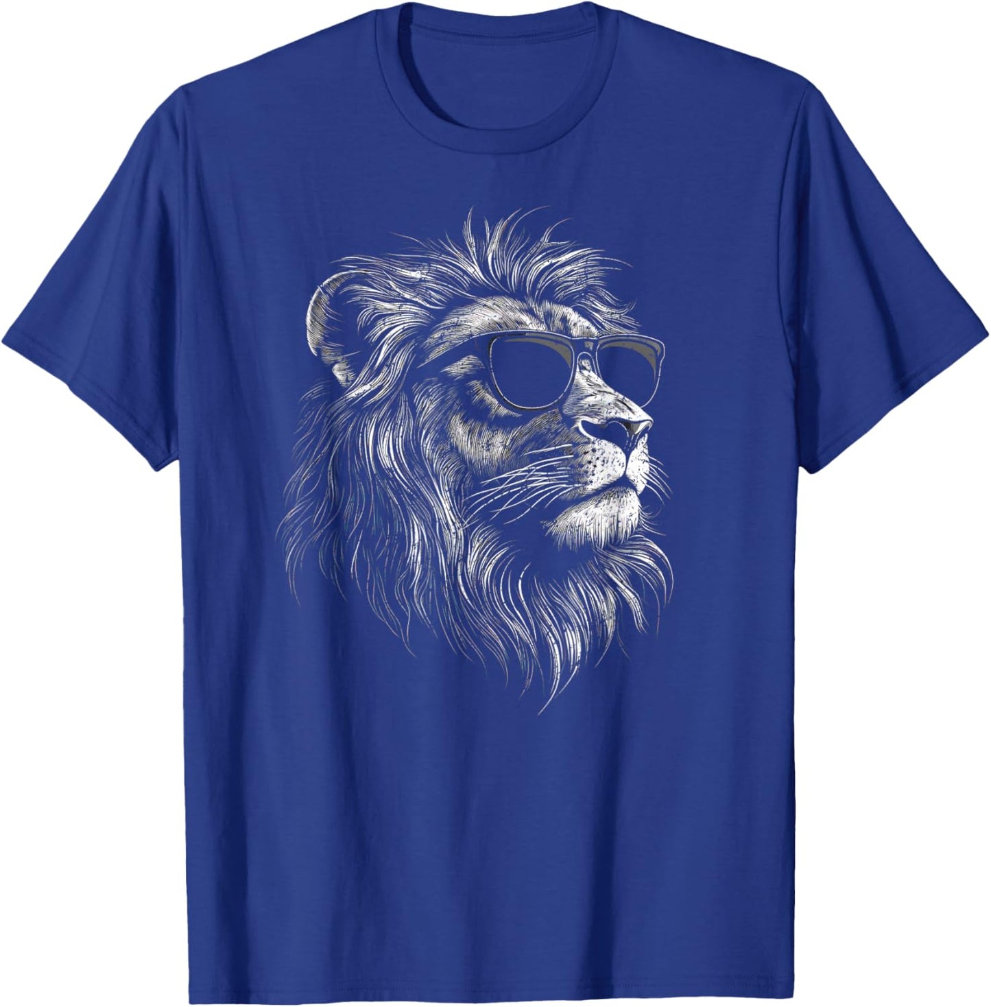 Cool Lion with Sunglasses Graphic for All Ages T-Shirt - T-Shirt | Royal