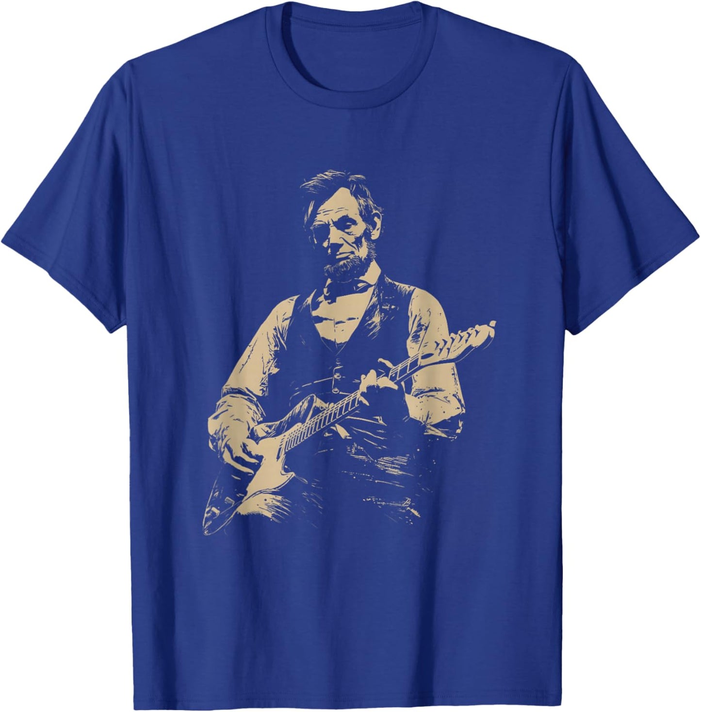 abe Lincoln Playing Guitar 4th July Lincoln Guitar T-Shirt - T-Shirt | Royal