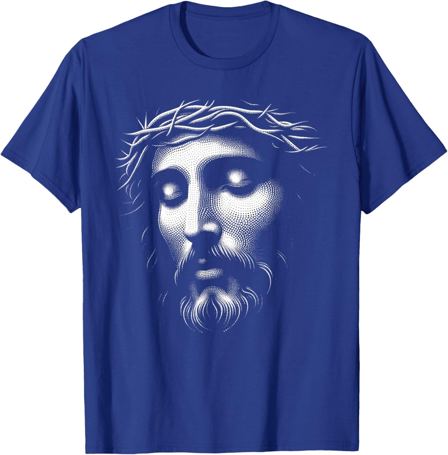 Jesus Face Image Christian Religion Christianity T-Shirt - T-Shirt | Royal