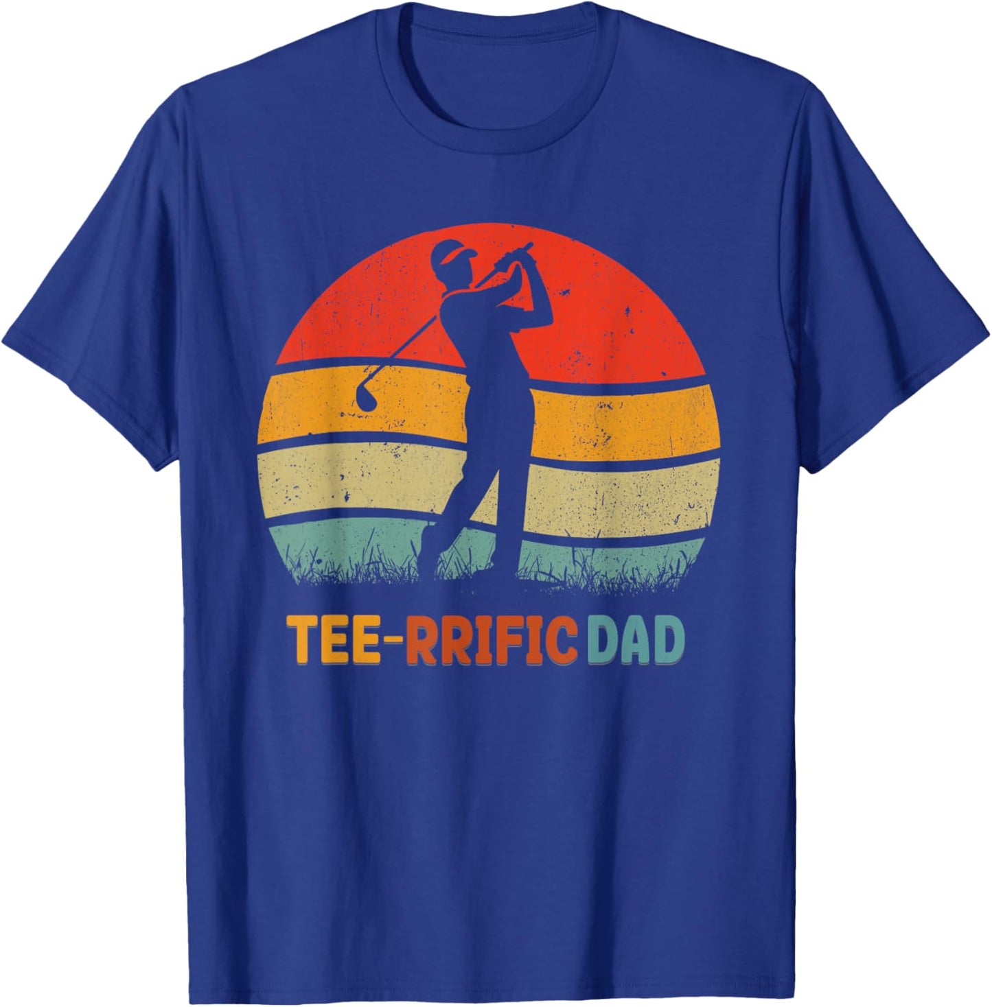 Golf Dad Father's Day Golfing Retro 70s Golfer -rrific T-Shirt - T-Shirt | Royal
