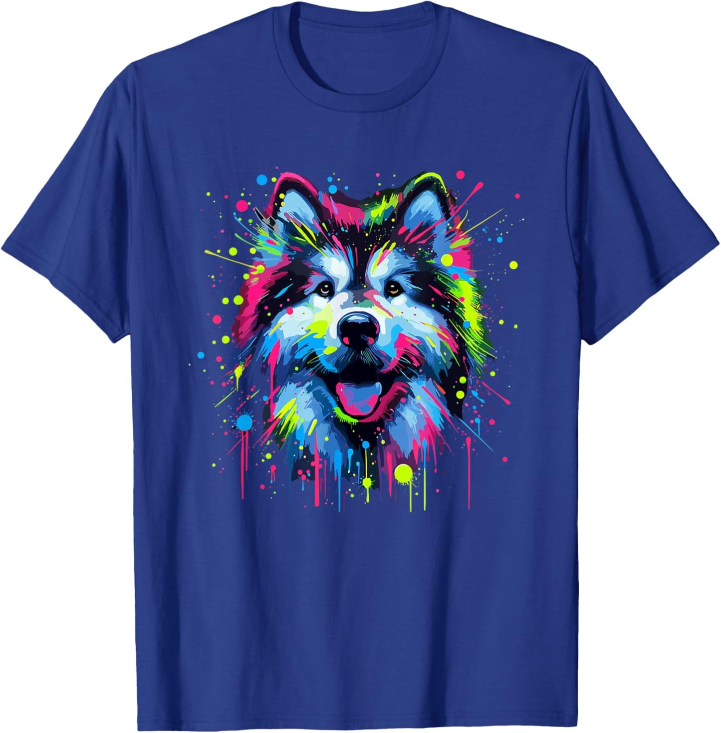 Splash Art Alaskan Malamute Malamutes T-Shirt - T-Shirt | Royal