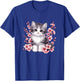 Cat with Cherry Blossoms Cute Cat T-Shirt - T-Shirt | Royal