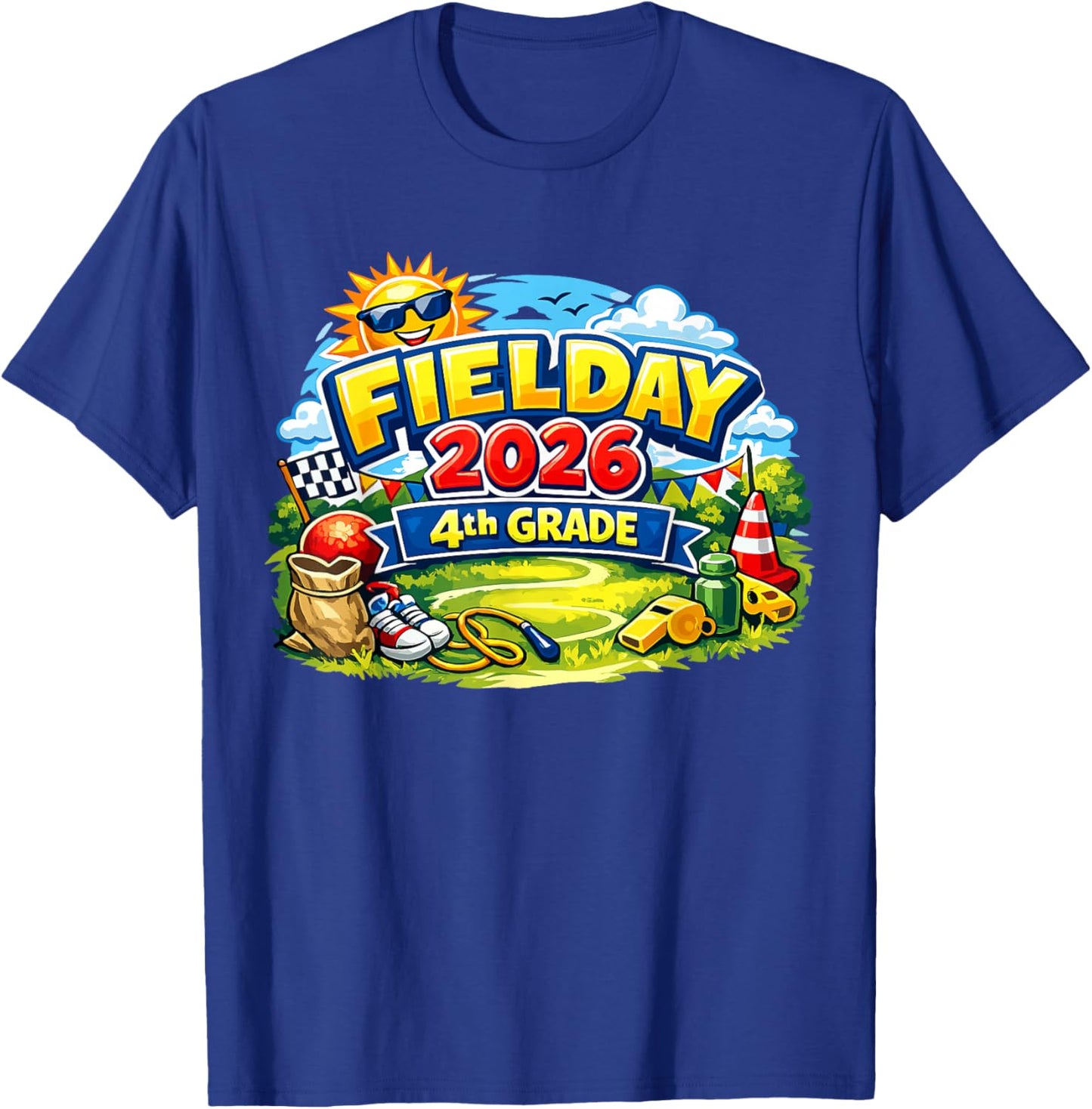 Field Day 2026 Fourth 4th Grade Teachers Boy Girl Kids T-Shirt - T-Shirt | Royal