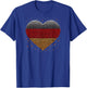 Deutsche Fan Deutschland Flagge Herz Kunst T-Shirt - T-Shirt | Royal