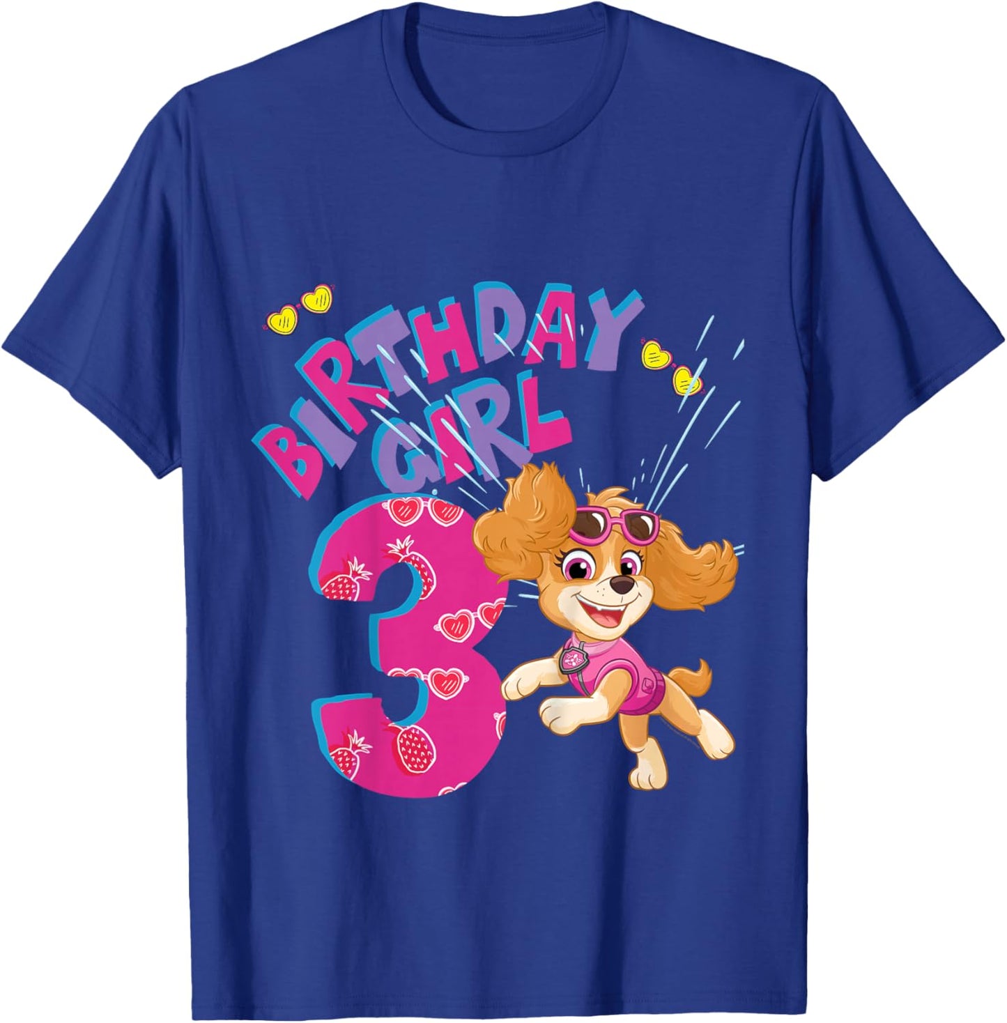 Official Paw Patrol Skye Jumping Birthday Girl Age 3 T-Shirt - T-Shirt | Royal