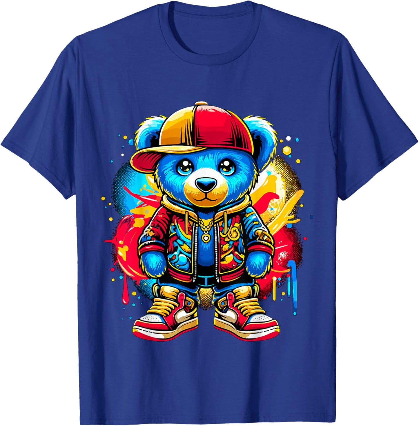 Hip Hop Teddy Bear Cool T-Shirt - T-Shirt | Royal