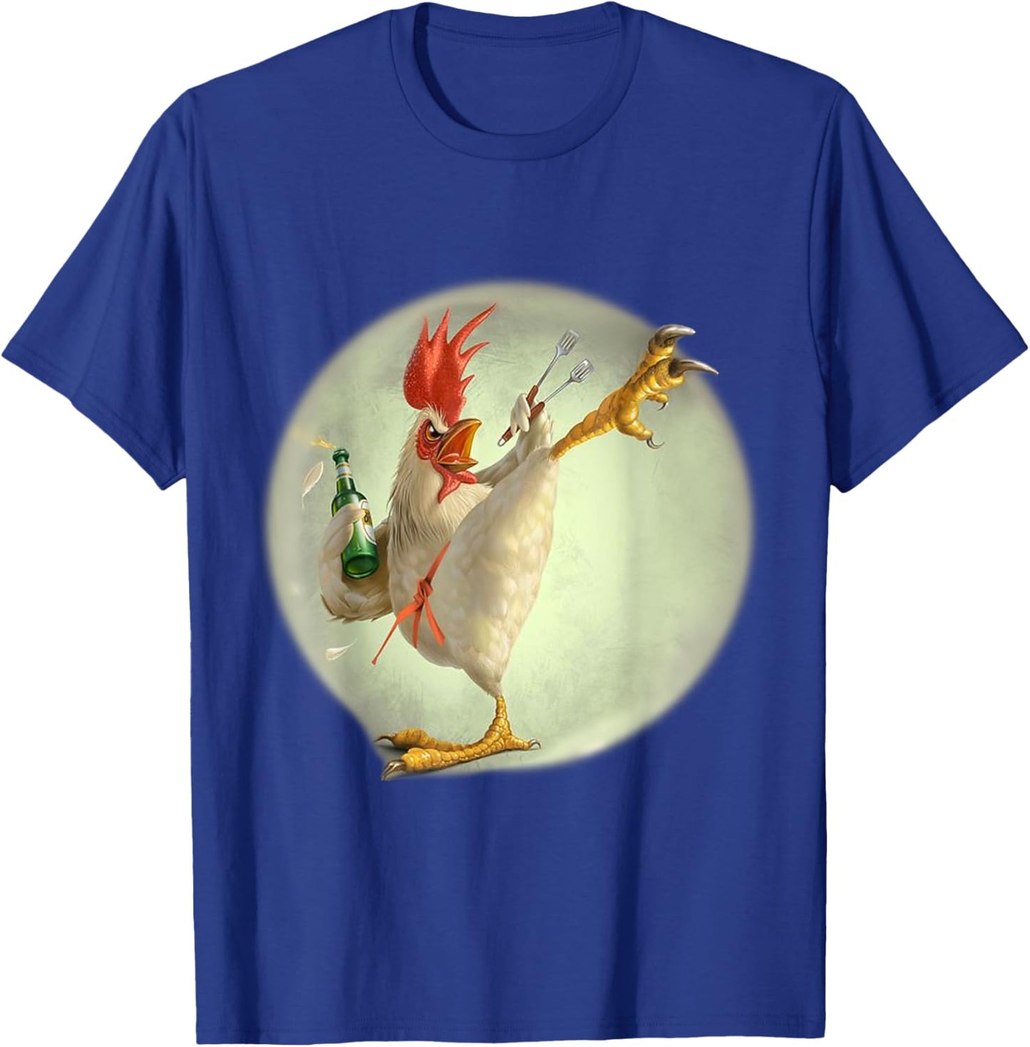 Eagerlys Funny Chicken Kungfu Art Drinking Drunk - Rooster T-Shirt - T-Shirt | Royal