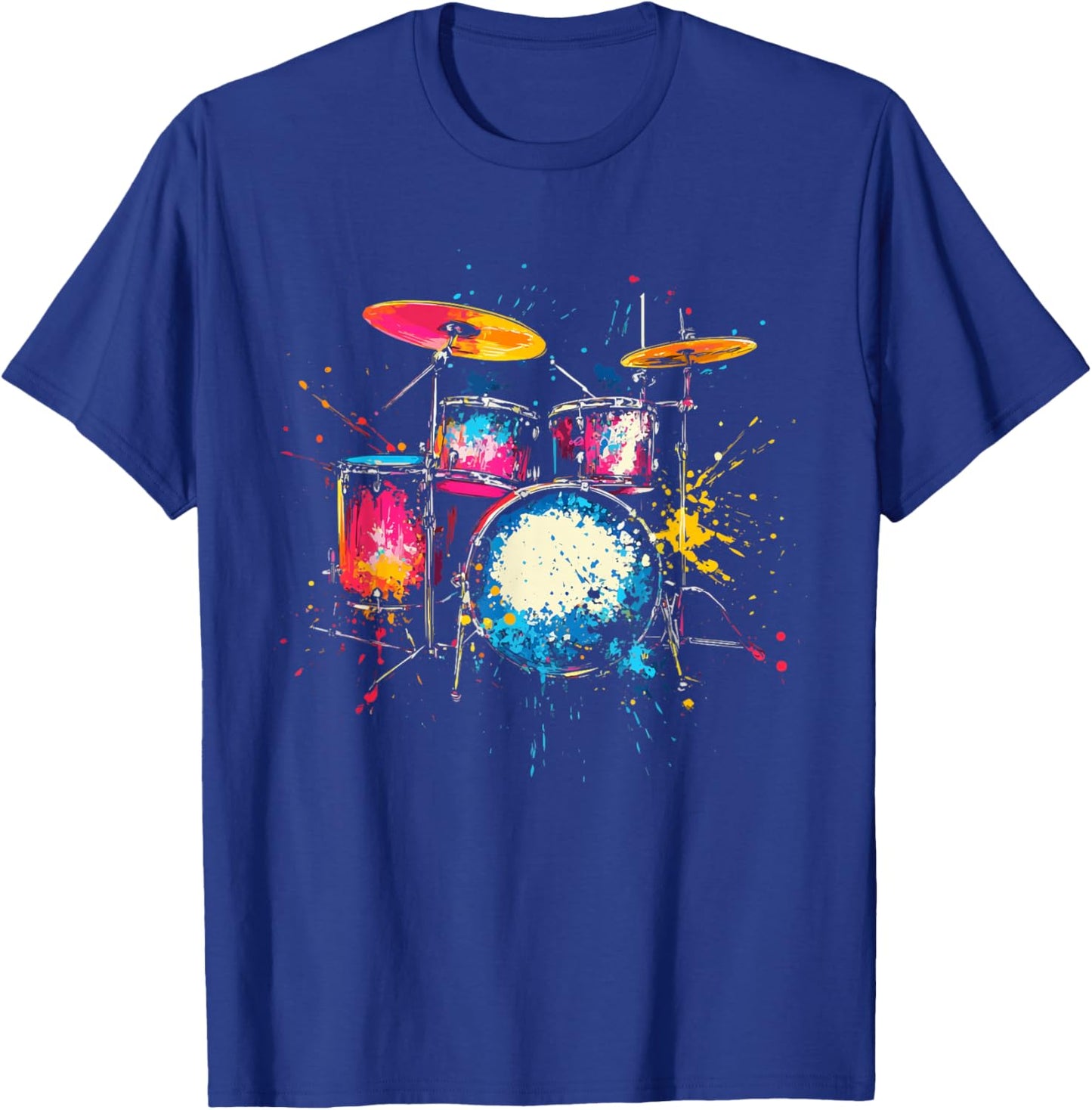 Color Splash Drums Rock Splash Art Drummer , Black, S T-Shirt - T-Shirt | Royal