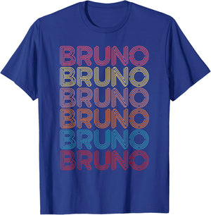 Retro Bruno First Name Boy Kids Personalized Girl Bruno T-Shirt - T-Shirt | Royal