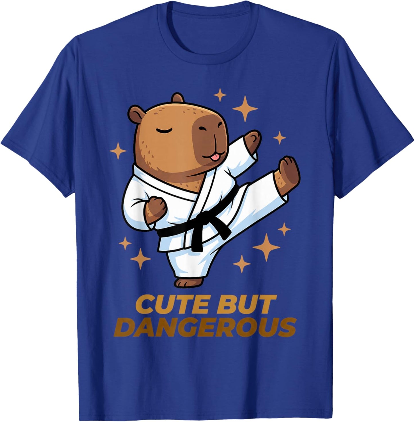 Cute But Dangerous Karate Capybara Martial Arts Graphic T-Shirt - T-Shirt | Royal