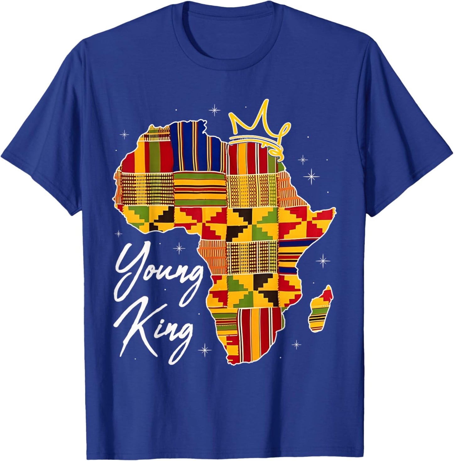 Young King Art African Print Kente Cloth Boys Toddlers T-Shirt - T-Shirt | Royal