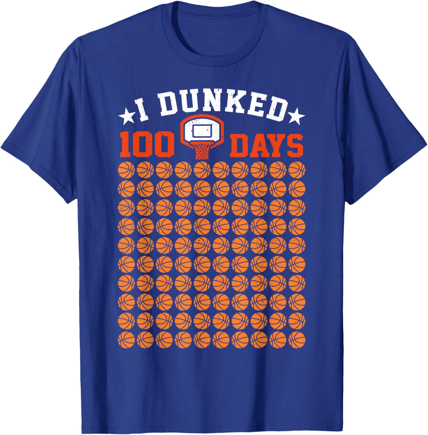 I Dunked 100 Days Of School Basketball 100th Day Boys Kids T-Shirt - T-Shirt | Royal