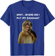 Thinking Monkey Meme Joke Humor T-Shirt - T-Shirt | Royal