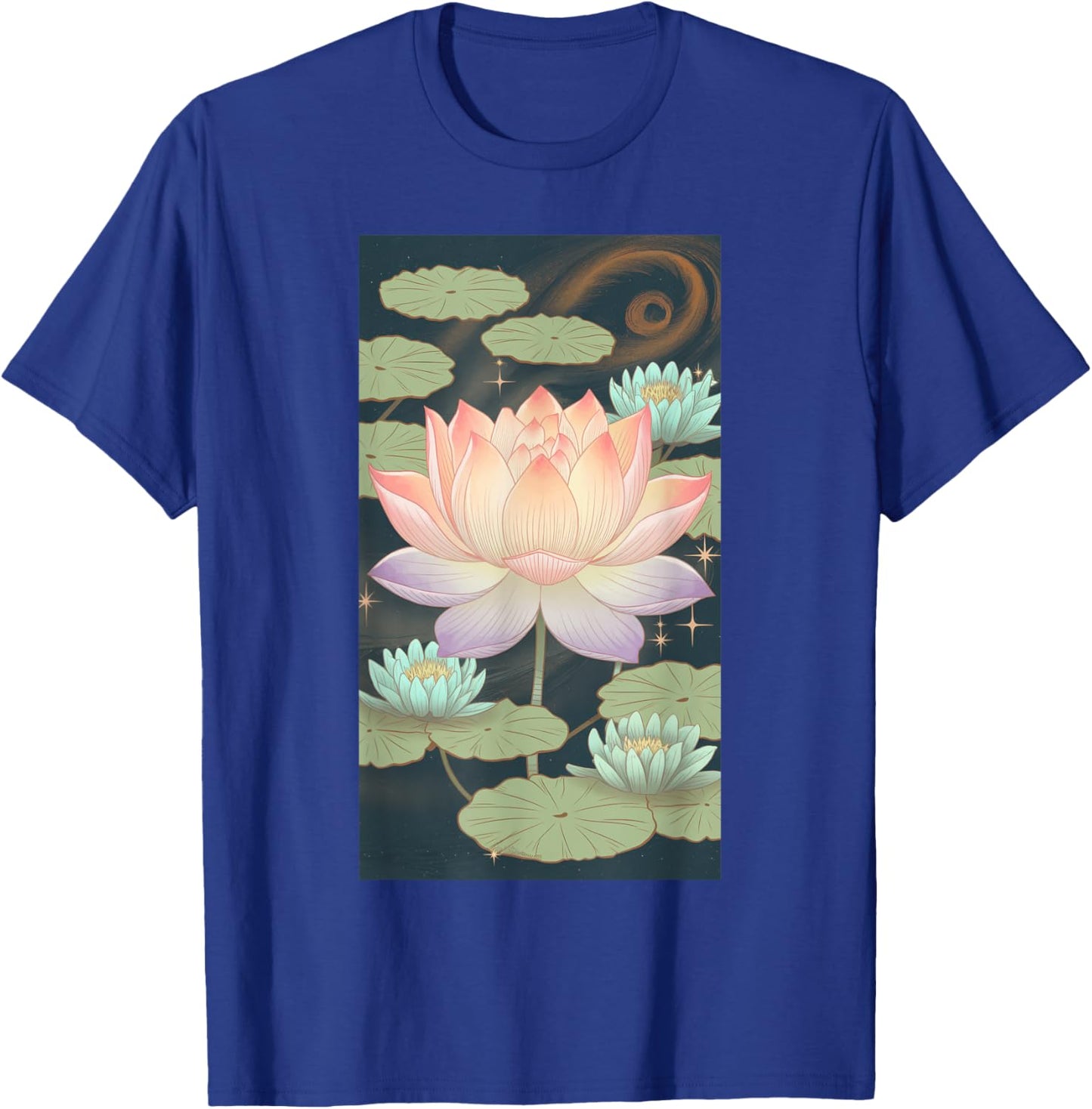 Lotus Flower Nature Art Water Lily Meditation T-Shirt - T-Shirt | Royal