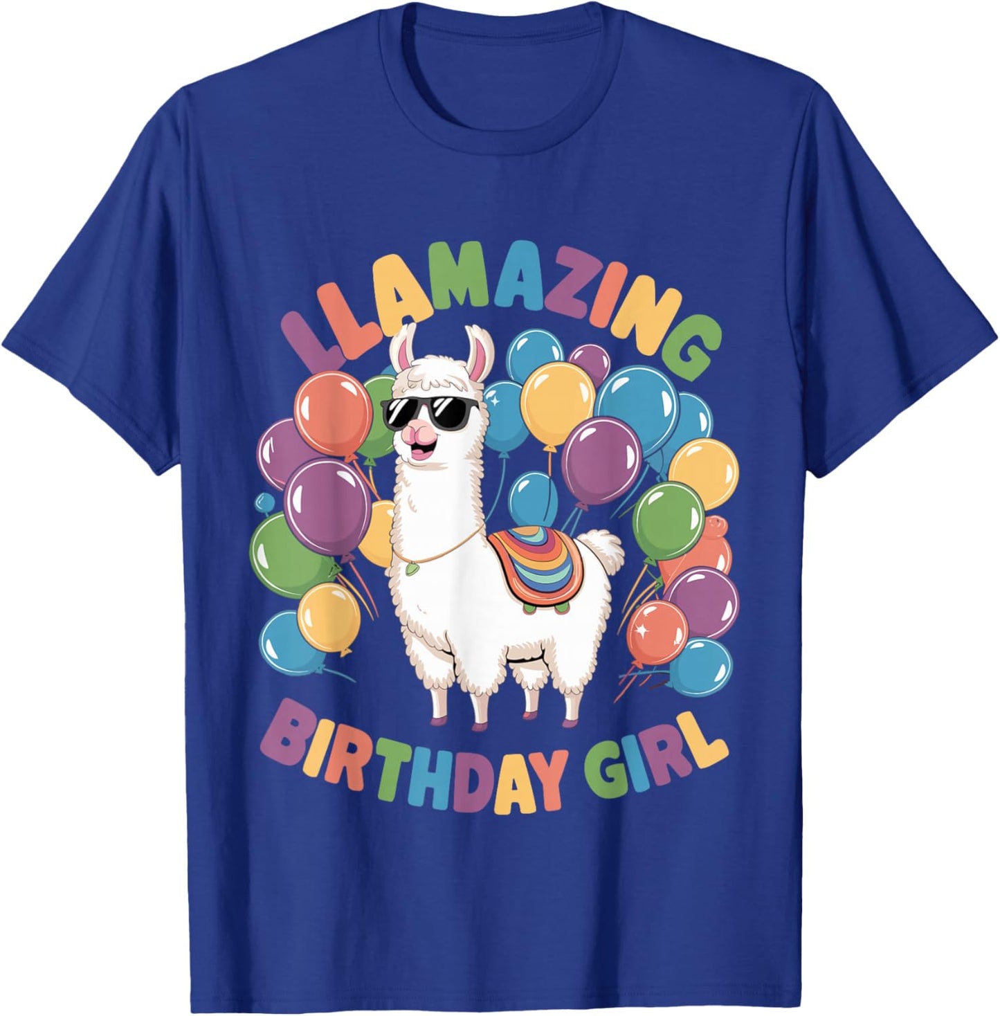 Llama Birthday LLamazing Party Alpaca Balloons T-Shirt - T-Shirt | Royal