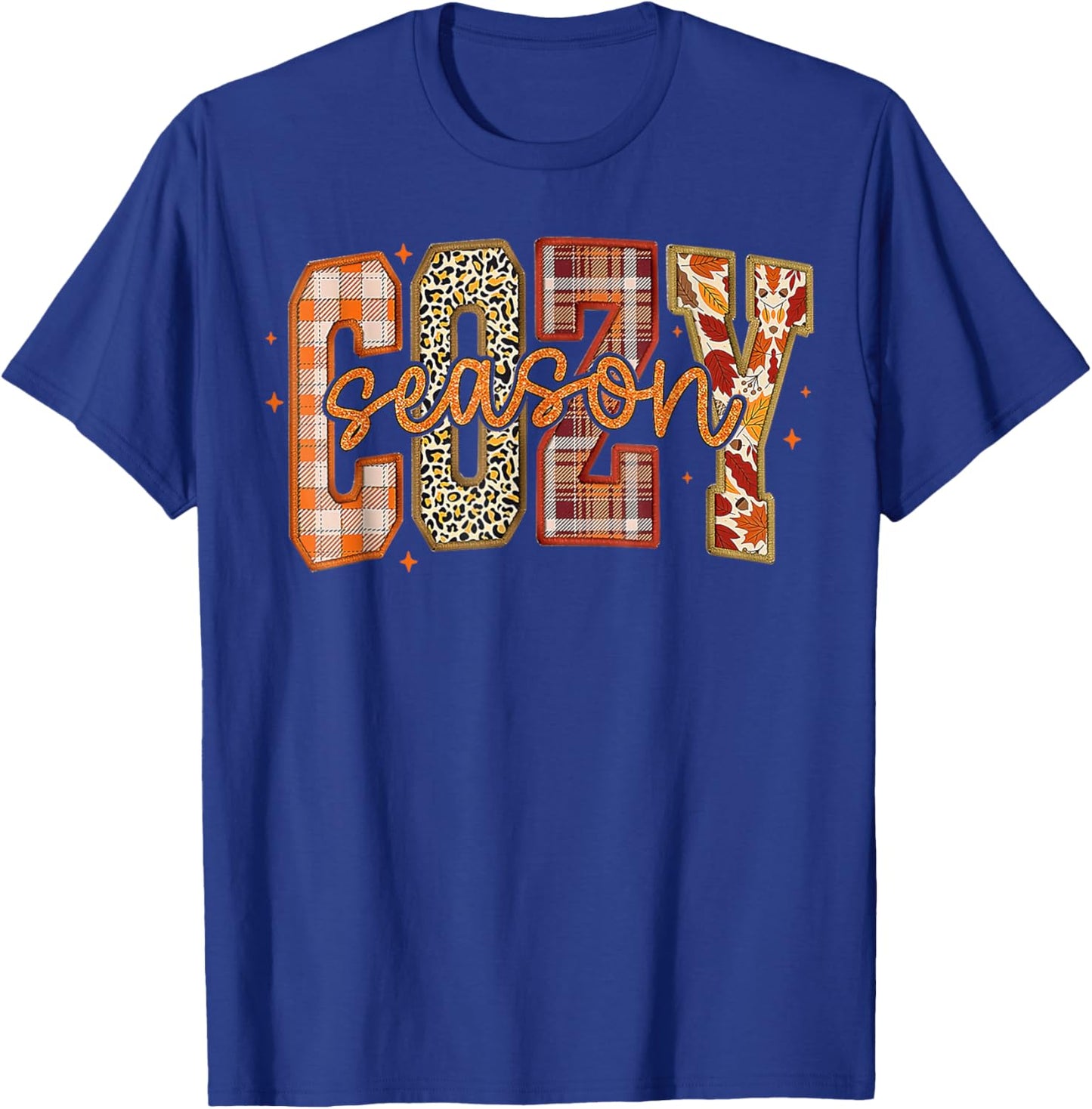 Cozy Season , Retro Fall season, Thanksgiving T-Shirt - T-Shirt | Royal