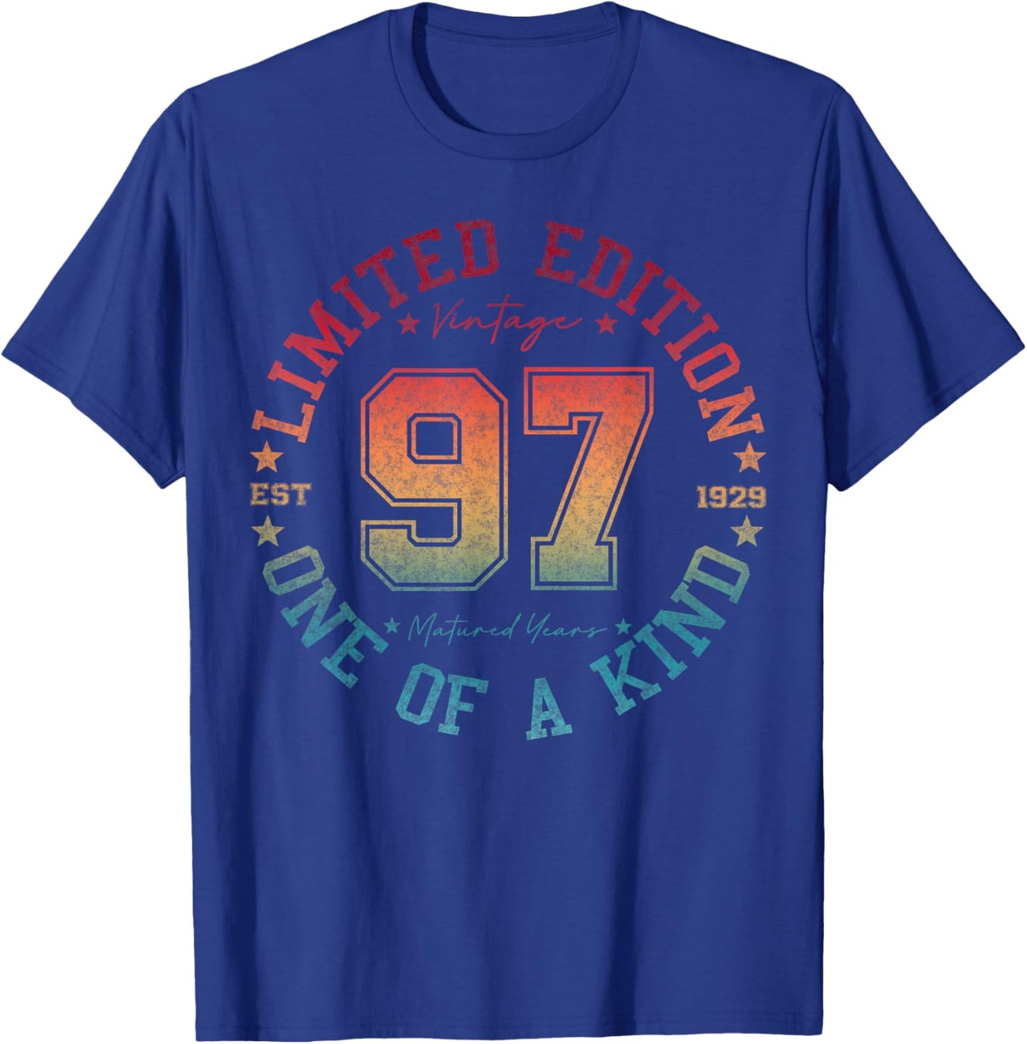 97 Year Old Gifts Vintage 1929 Limited Edition 97th Birthday T-Shirt - T-Shirt | Royal
