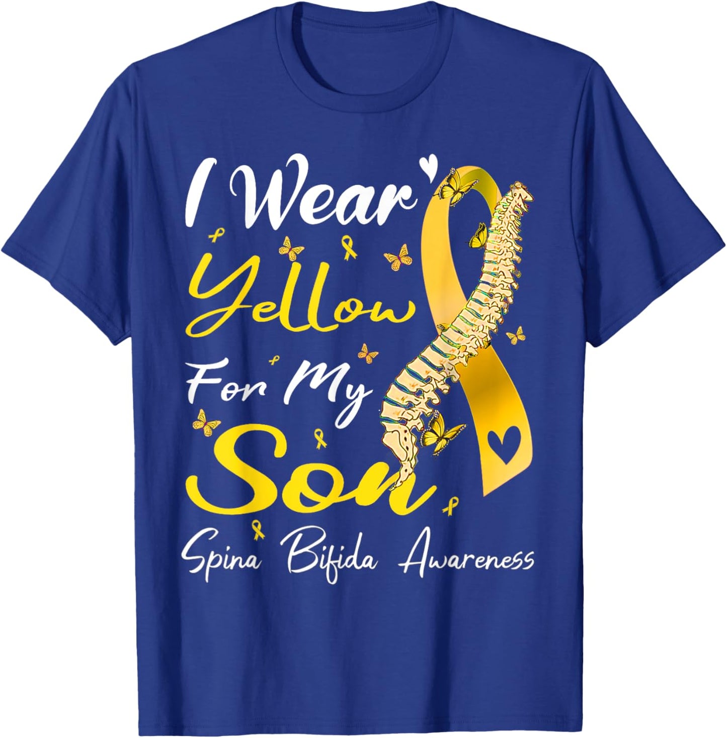 I Wear Yellow For My Son Spina Bifida Awareness T-Shirt - T-Shirt | Royal