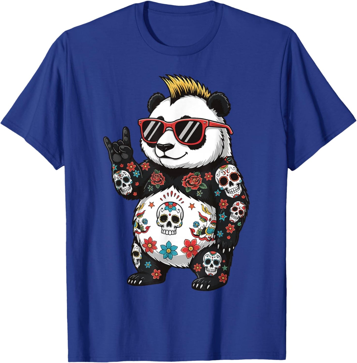Panda Punk Rock Heavy Metal Rodent T-Shirt - T-Shirt | Royal