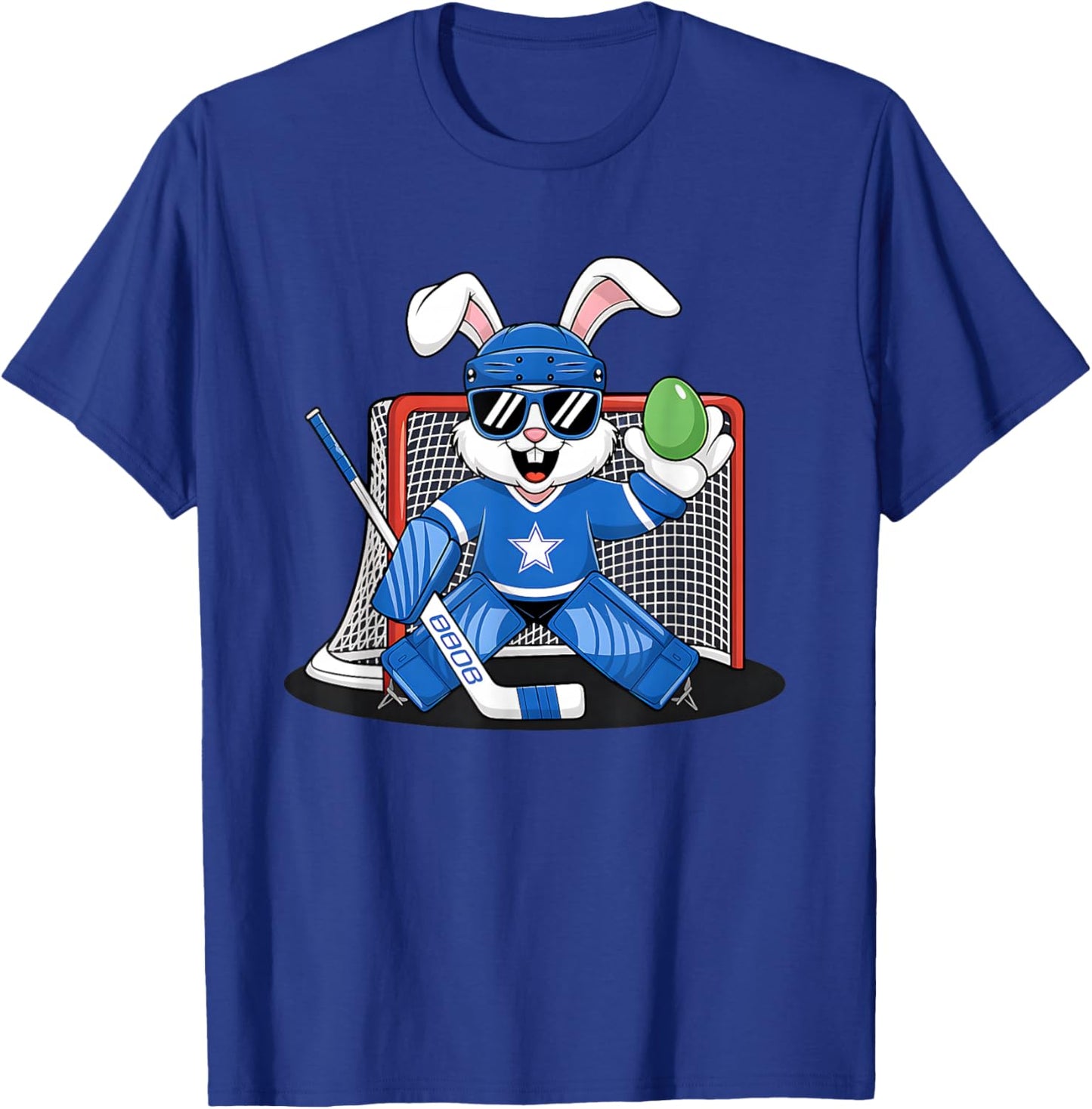 Easter Bunny Ice Hockey Goalie Men Boys Kids Toddler T-Shirt - T-Shirt | Royal