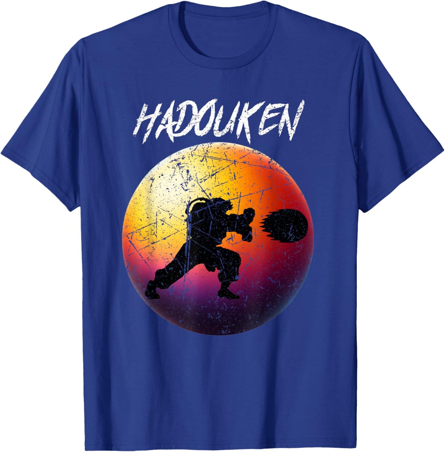 Retro Vintage Hadouken Fighter T-Shirt - T-Shirt | Royal