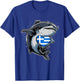 Greece Flag Greek Pride Heart Shark Greek Roots Hellenic T-Shirt - T-Shirt | Royal