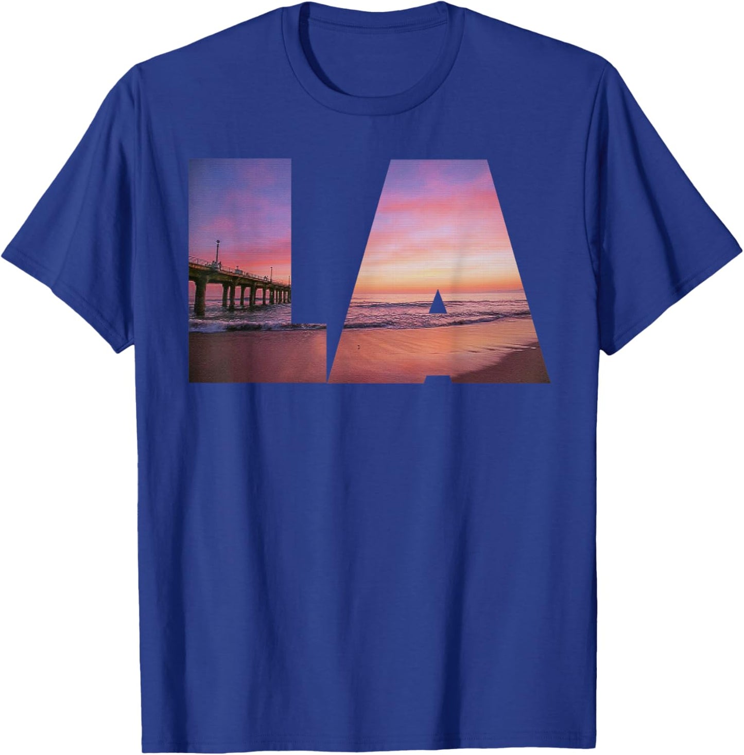 Los Angeles LA Sunset Beach Santa Monica Polices Chemise T-Shirt - T-Shirt | Royal