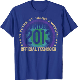 Official Teenager 13 Year Old Gifts Vintage 2013 Girl Boy T-Shirt - T-Shirt | Royal