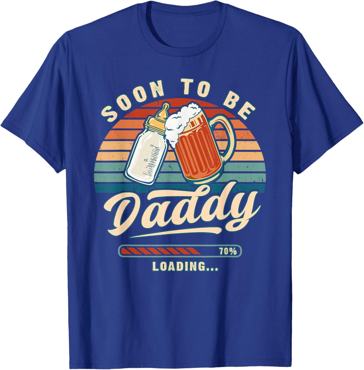 Soon to Be Daddy Loading Expecting Dad Reveal T-Shirt - T-Shirt | Royal