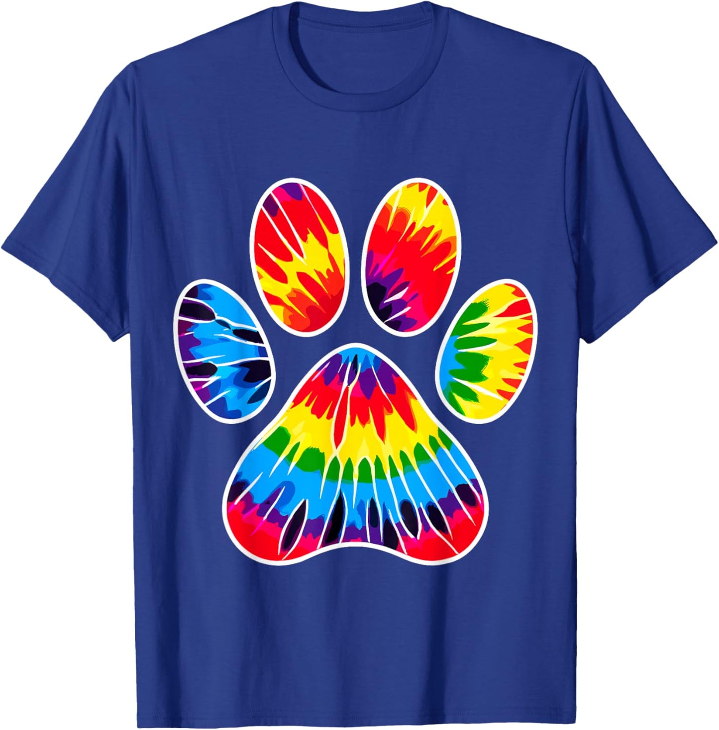 Tie-Dye Dog Paw T-Shirt - T-Shirt | Royal