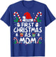 First Christmas As Mom 2024 Family Matching New Mom 1st Time T-Shirt - T-Shirt | Royal