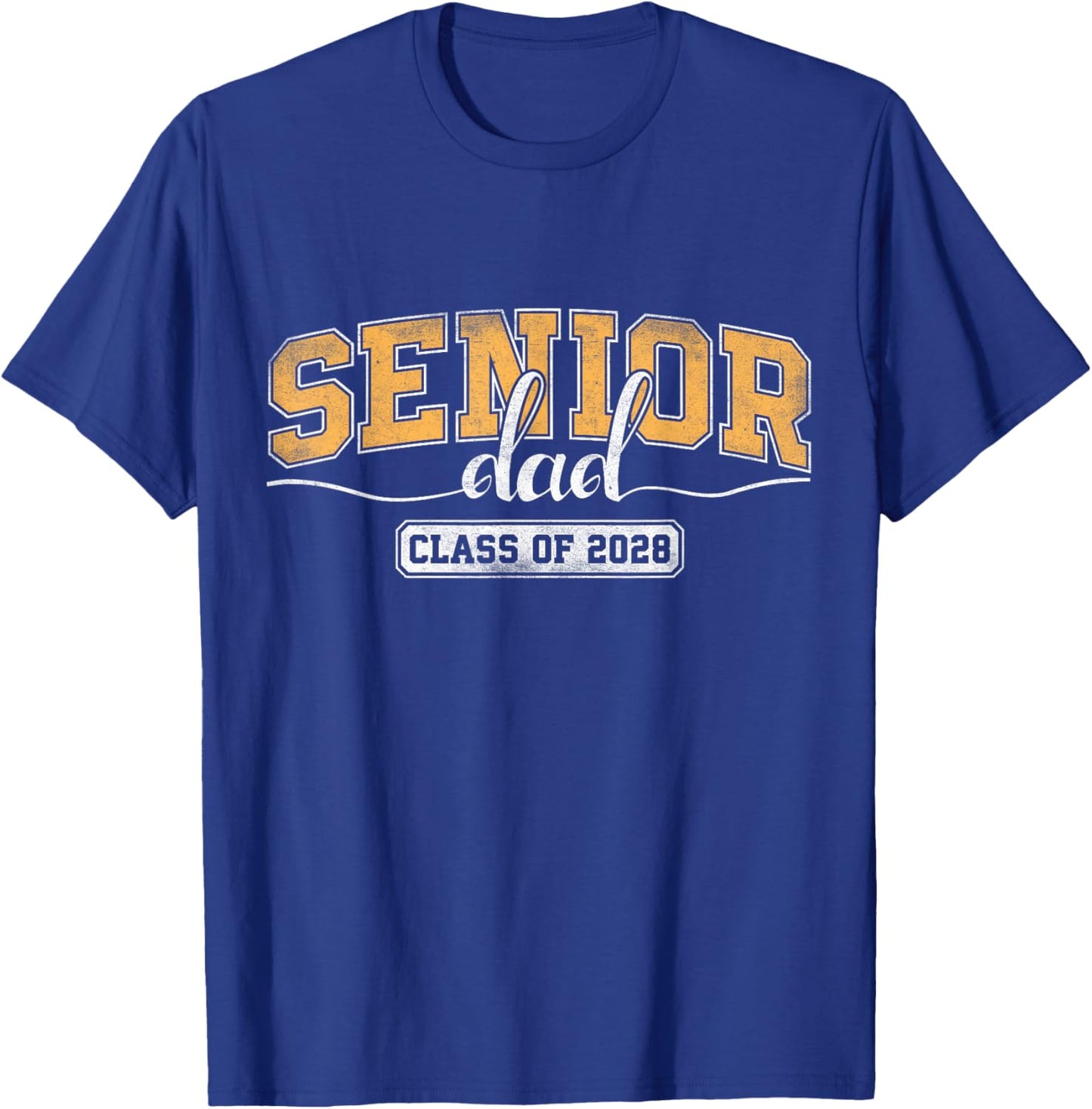 Senior Dad Class of 2028 Graduate Father Varsity Graduation T-Shirt - T-Shirt | Royal