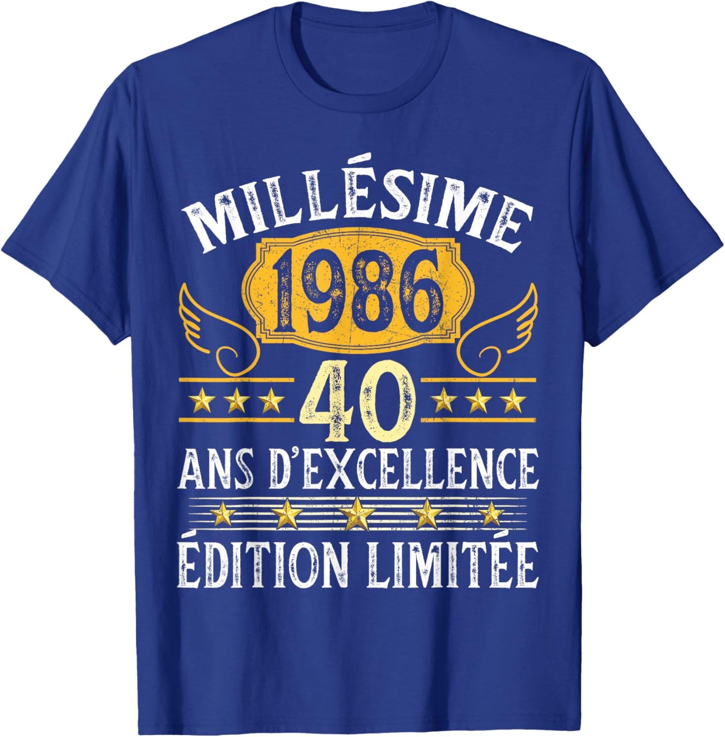 Vintage 1986 40 Years Birthday Man Woman Vintage 1986 T-Shirt - T-Shirt | Royal