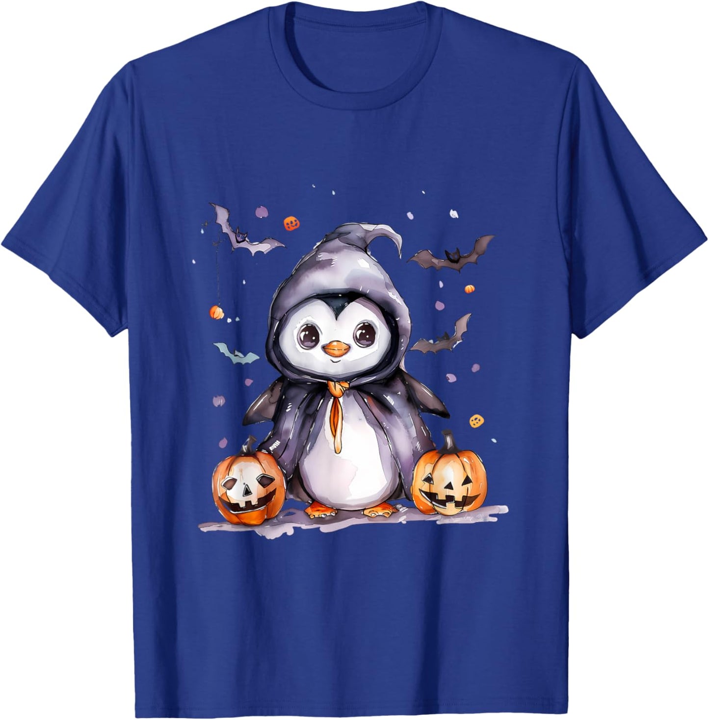 Cute Penguin Witchcraft Halloween Costume Pumpkin Lantern T-Shirt - T-Shirt | Royal