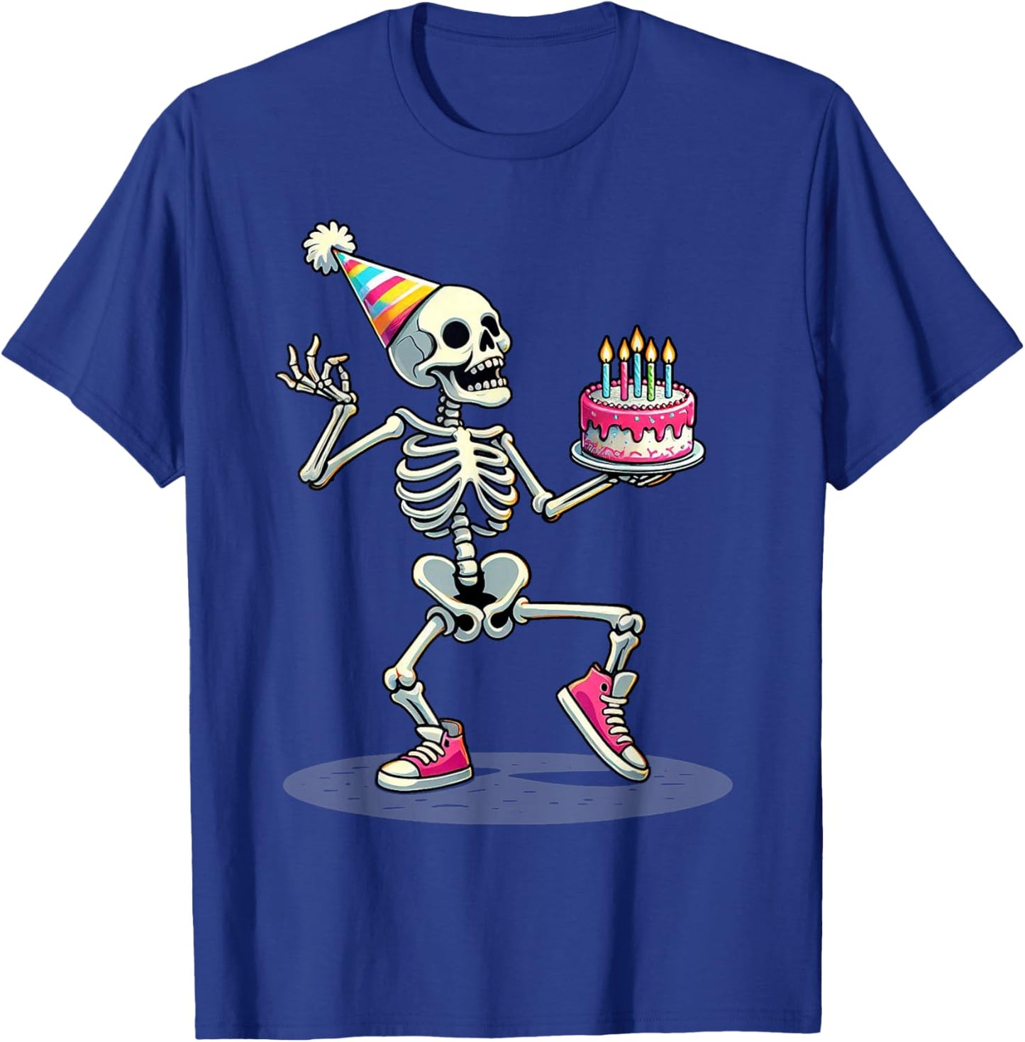 Funny Halloween Birthday Party Halloween Skeleton Birthday T-Shirt - T-Shirt | Royal