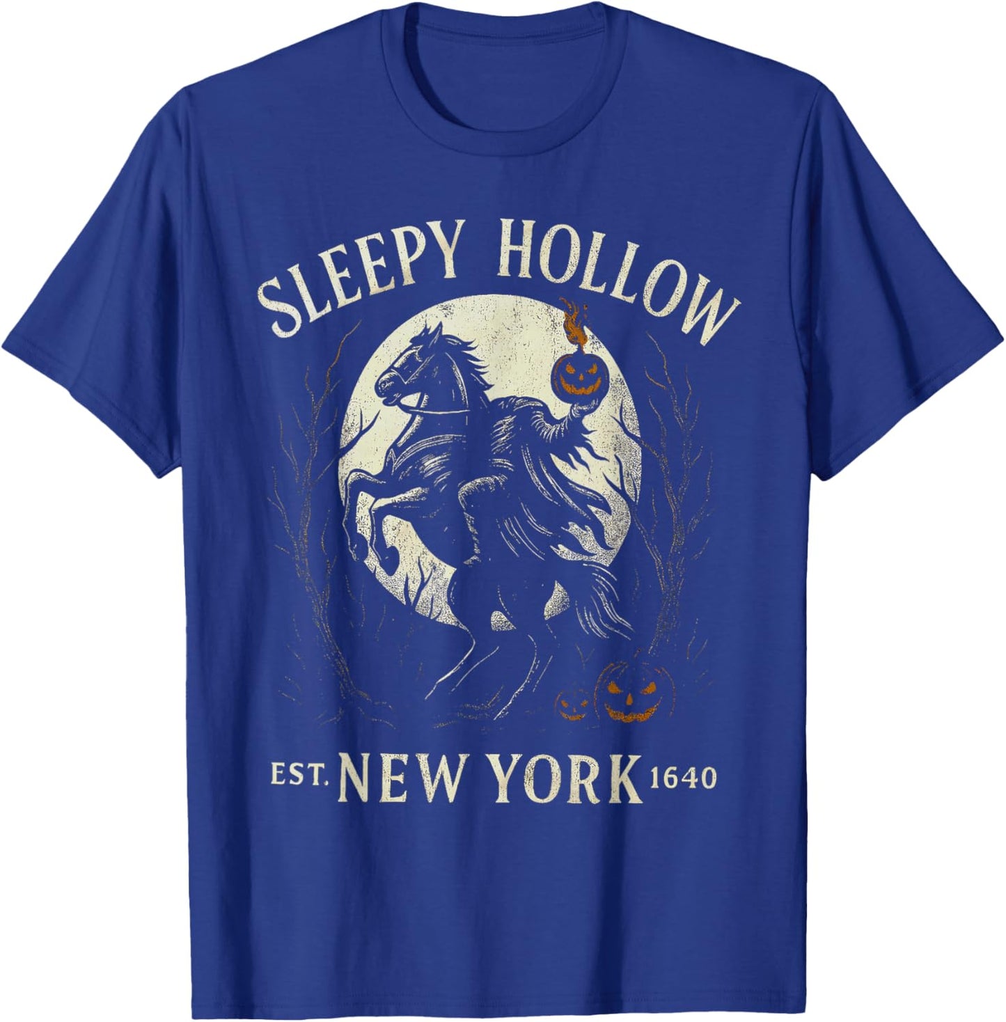 Gothic Sleepy Hollow Spooky Pumpkin Bookish Halloween T-Shirt - T-Shirt | Royal